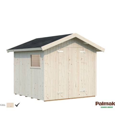 Abri de rangement, 2 pentes, double porte bois